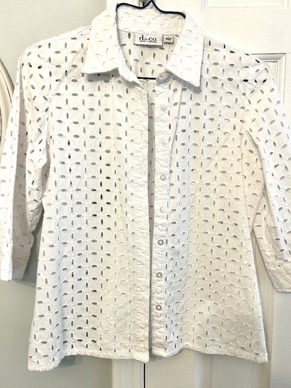 Vintage d&co Shirt with Holes and Button Front Closure
